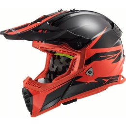 Bild von LS2 MX437 Fast Evo Roar Motocross Helm Schwarz Rot
