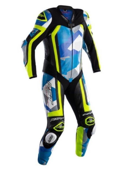 Bild von RST Pro Series Airbag Lederkombi, blau/gelb