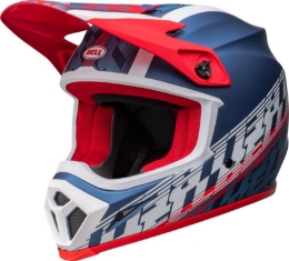 Bild von Premium Motocross Helm Bell MX 9 Mips Offset, blau/weiß
