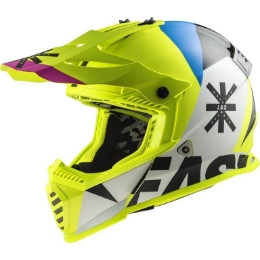 Bild von Motocross Helm LS2 Fast EVO Heavy Weiss Gelb (MX437)