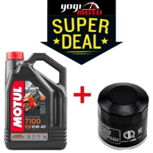 Bild von MOTUL 7100 4T 10W40 4 L synthetisches Motoröl + Motorrad Ölfilter (SUPER DEAL)