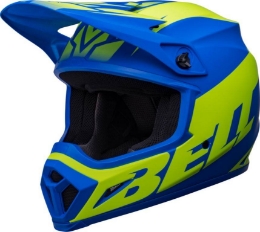 Bild von Premium Motocross Helm Bell MX 9 Mips Disrupt, blau/gelb